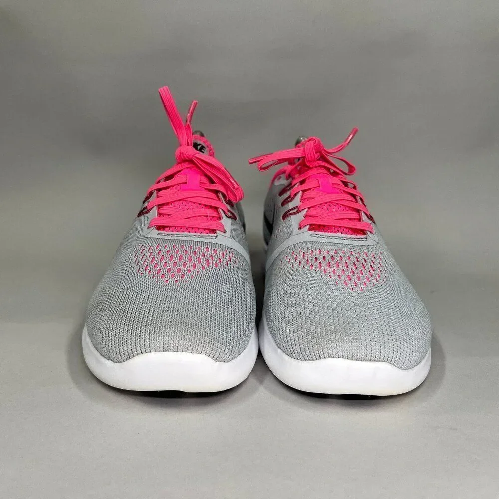 Nike Free RN Running Shoes Girls 7 Grey Pink Athletic Run Training Sneakers‎